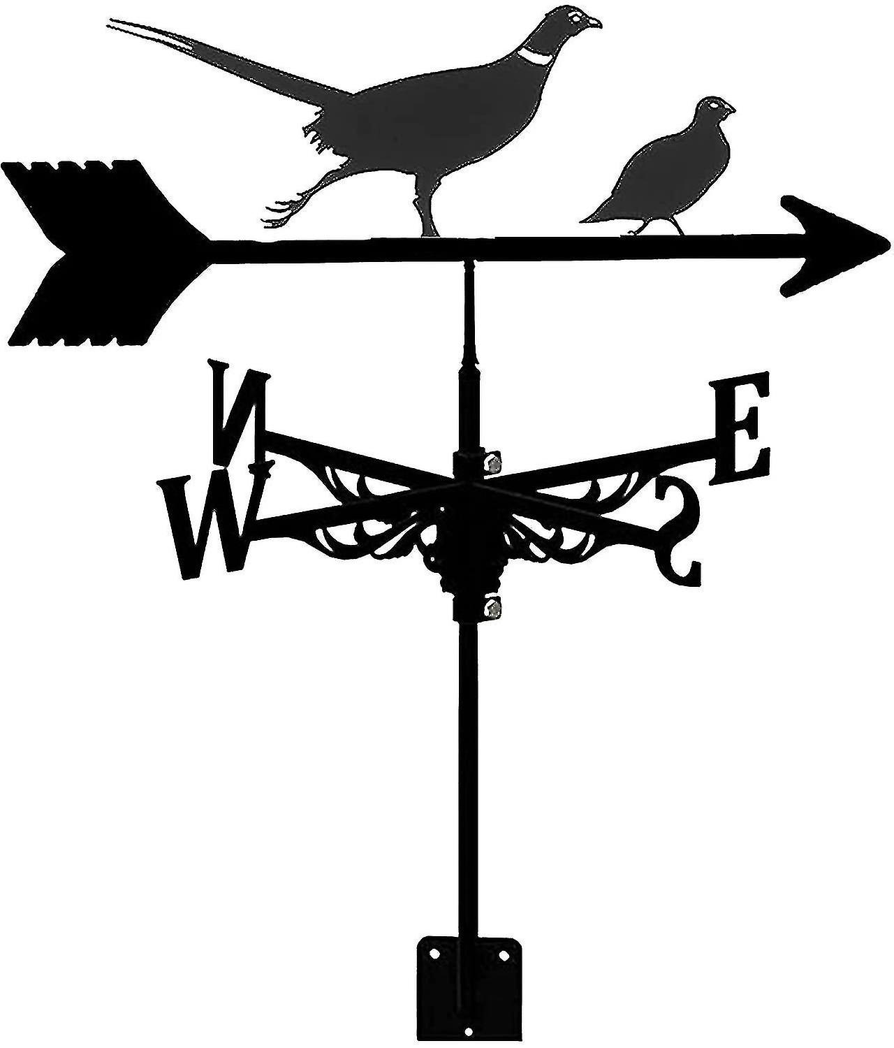 Garden Weather Vane Stainless Steel Weather Vane Creative Pheasant Partridge Weather Vane Flower