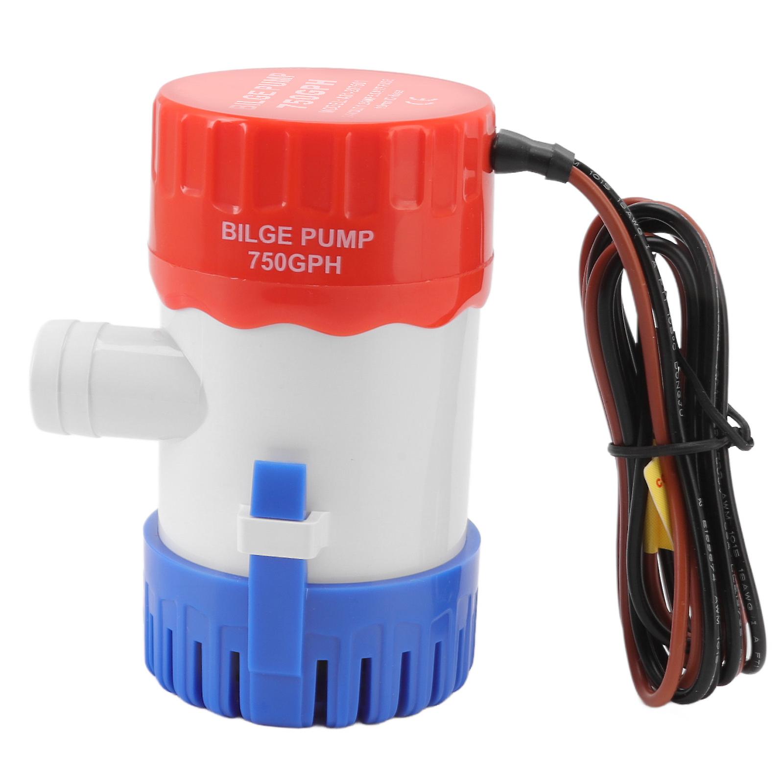 Bilge Pump Nonautomatic with Water Cooled Motor Submersible Marine Water Pump for Pool Spa Boat 750GPH 24V