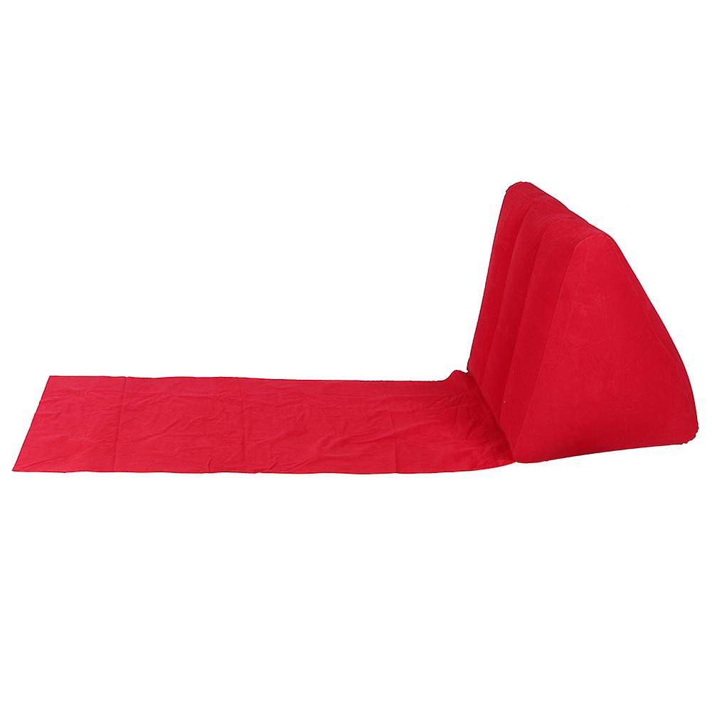 Household Inflatable Triangular Back Support Pillow Portable Inflatable Mat Indoor OutdoorRed