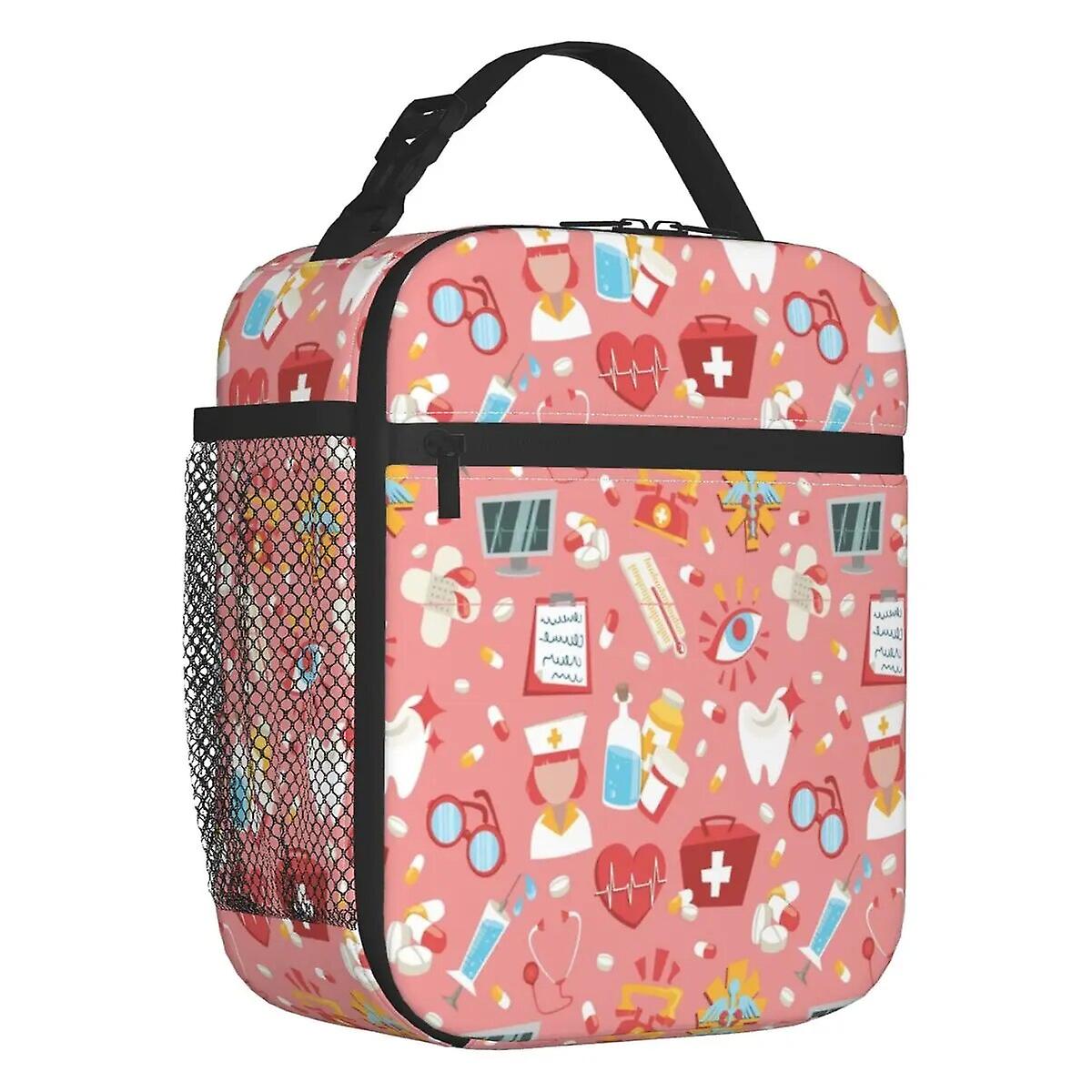 Anpassat mönster Sjuksköterska Lunchväska Män Kvinnor Termisk kylare Isolerad Matlåda För Vuxenkontor