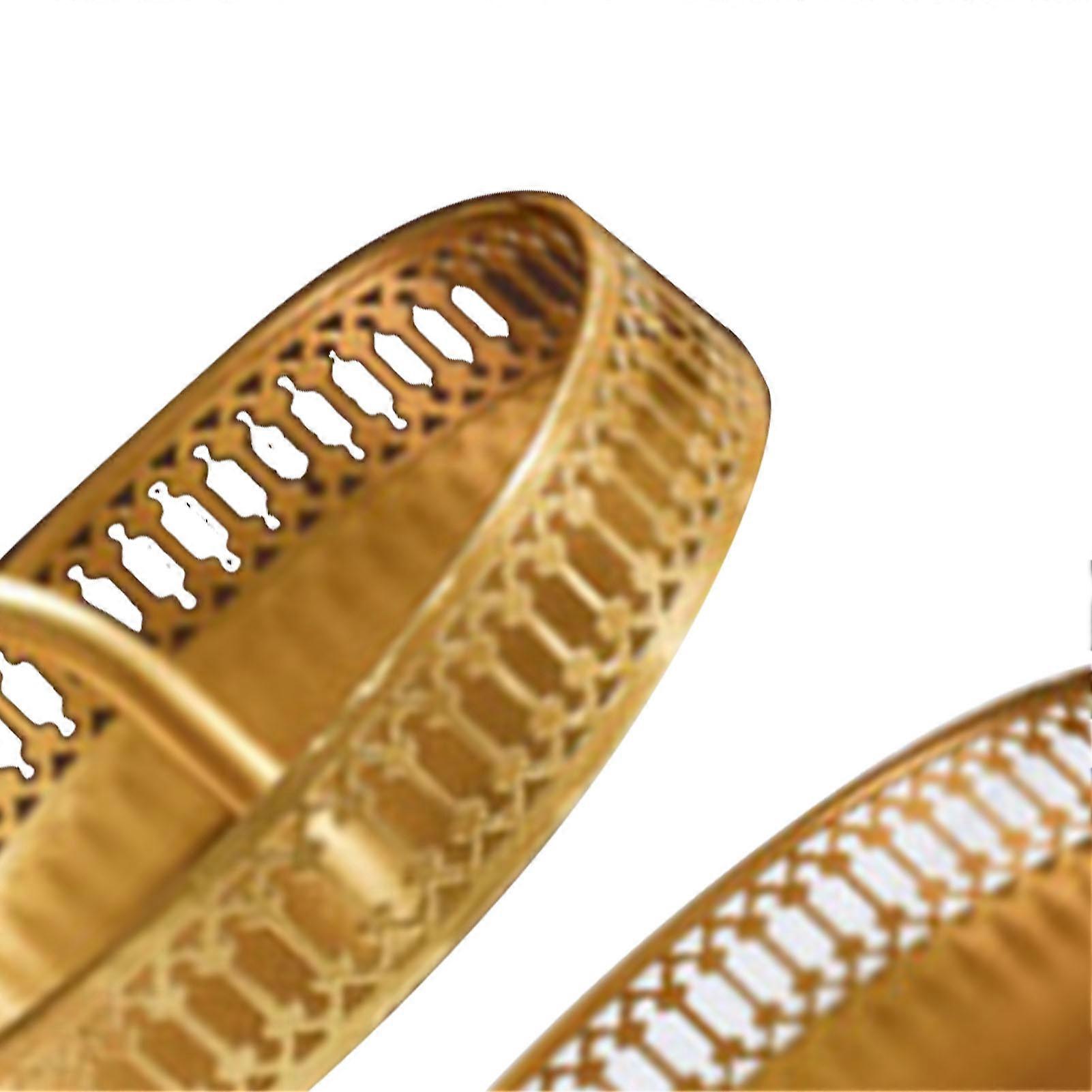 Double Layer Copper Gold Pastry Tray 460g Vertical Grain Dessert Plate