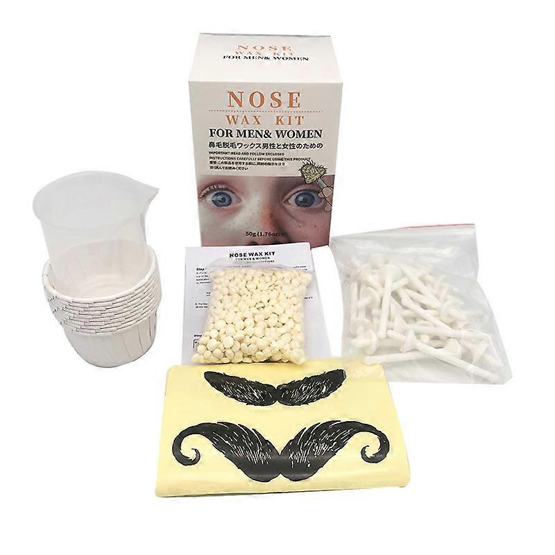 Nasal wax kit, 50g wax Instant nose and ear hair removal kit. Male and female nostril waxing kit, safe, fast and painless