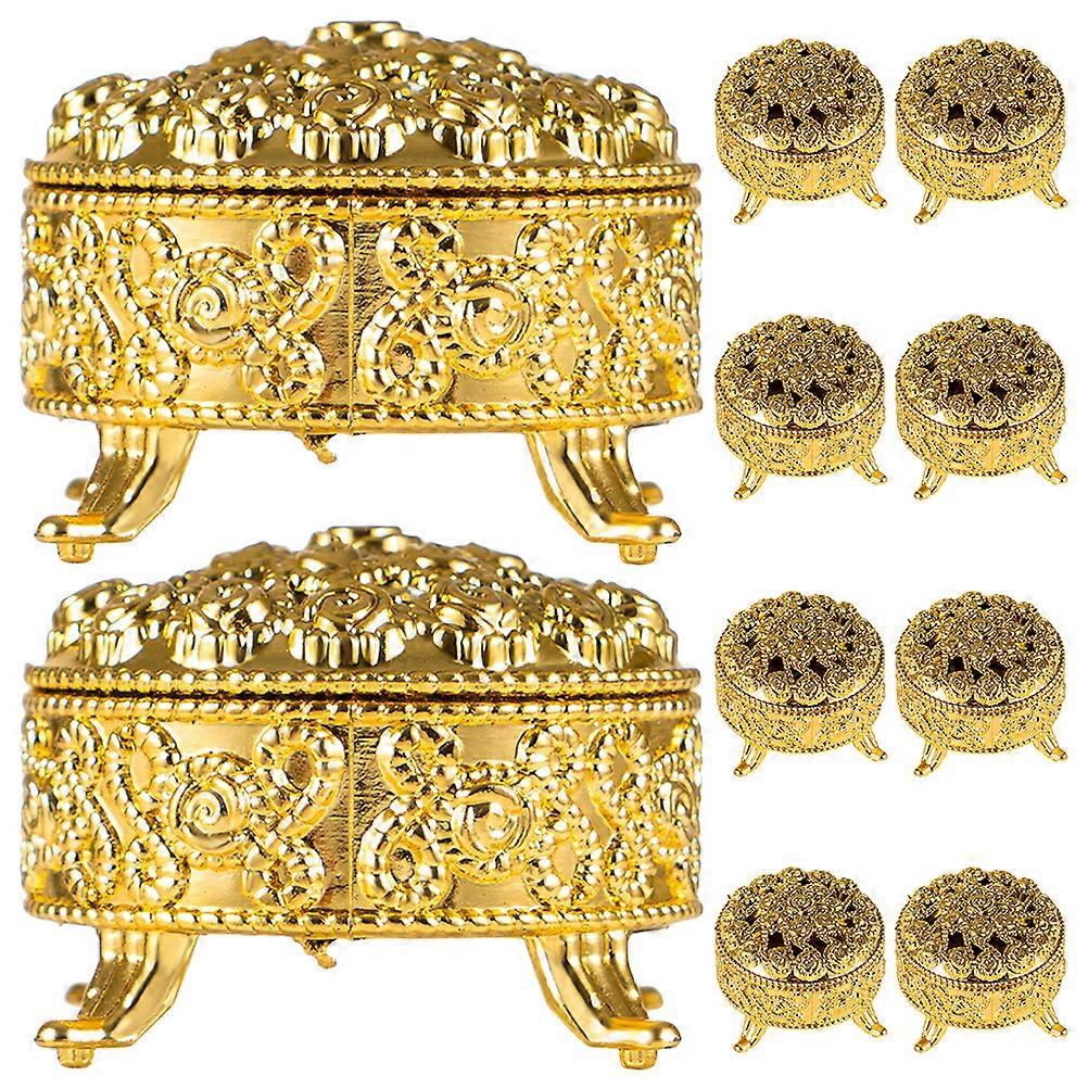 10pcs Round Candy Wrapping Boxes Plastic Wedding Favor Boxes Candy Storage Jars