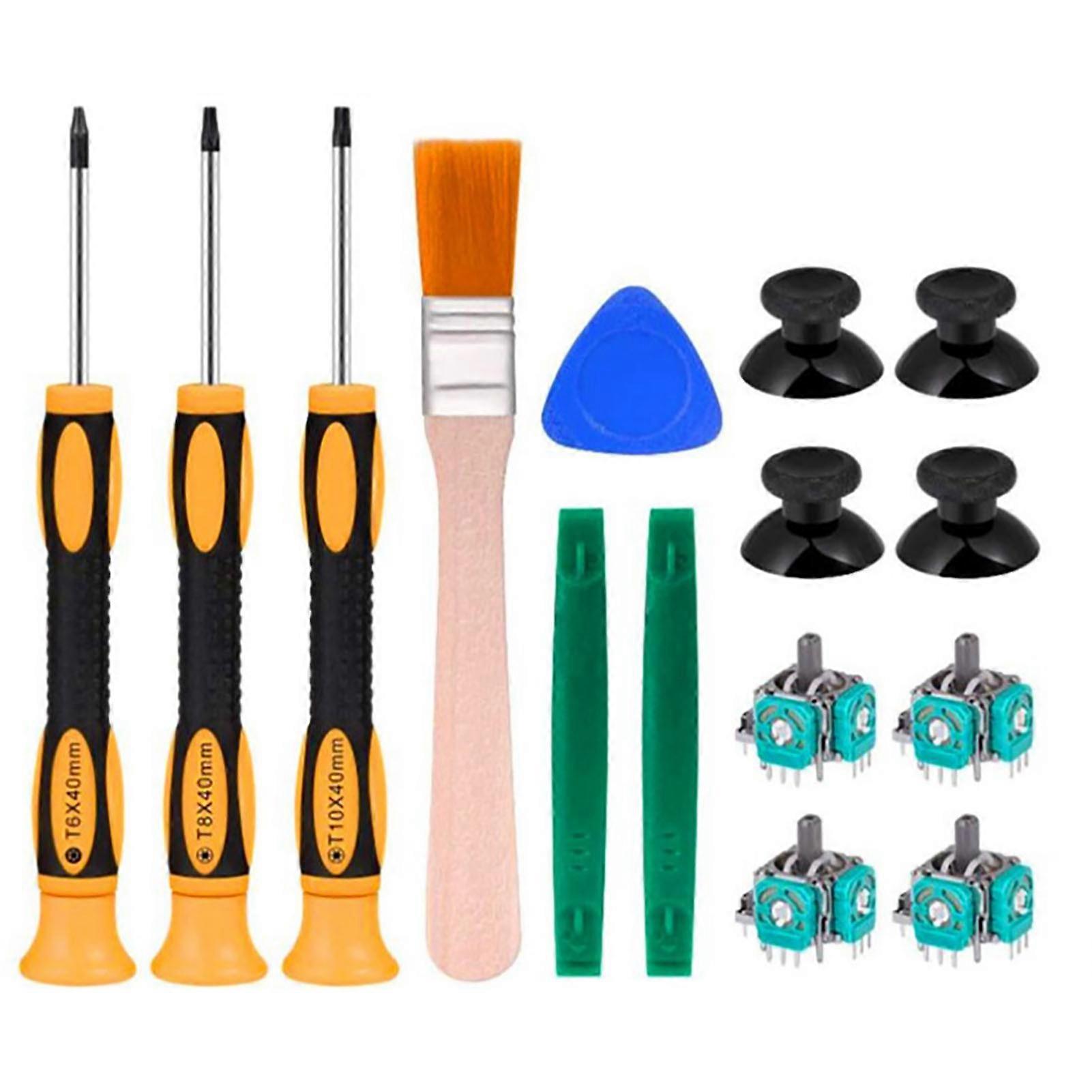 15pcs 3D Analog Joystick Replace Kit Professional Game Controller Disassembly Kit for Game Controller