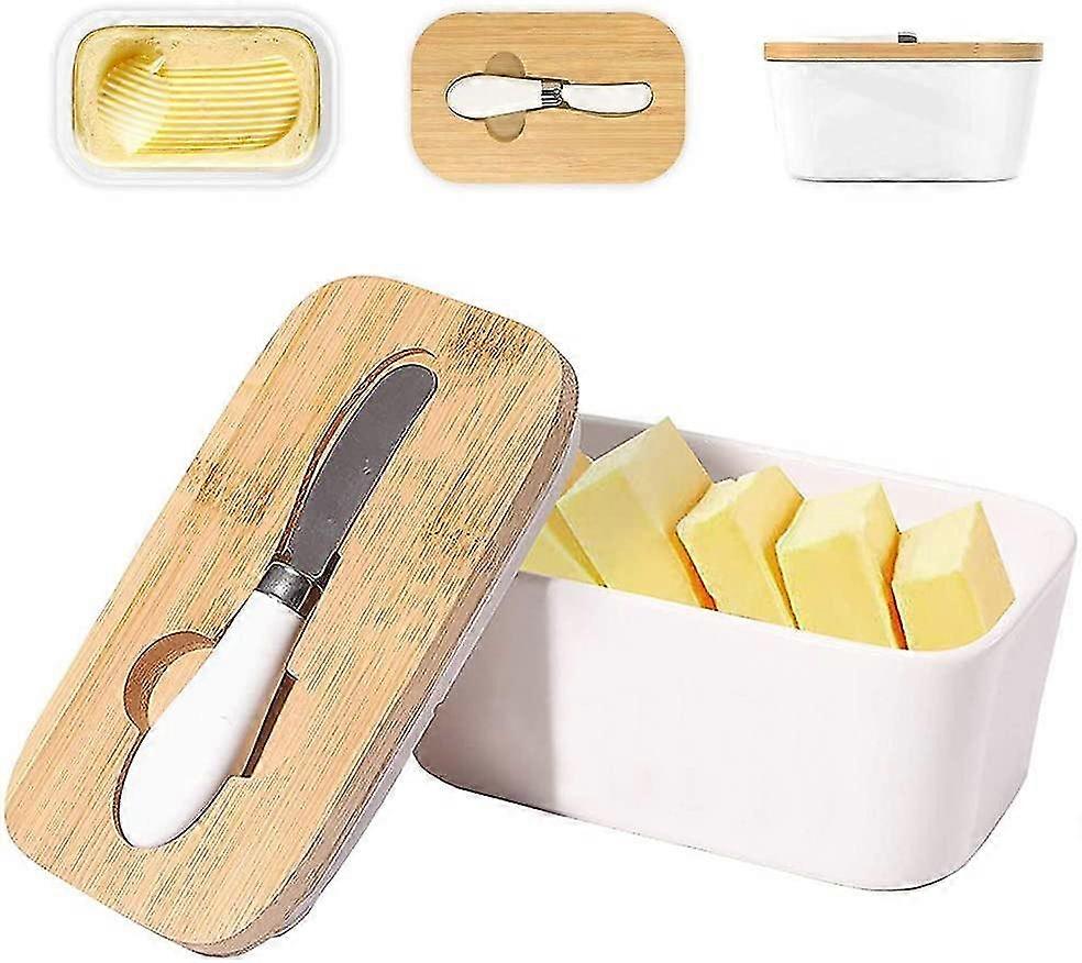 2024 Ceramic Butter Dish With Lid, Porcelain Butter Dish With Knife, Porcelain Butter Dish, For Butter