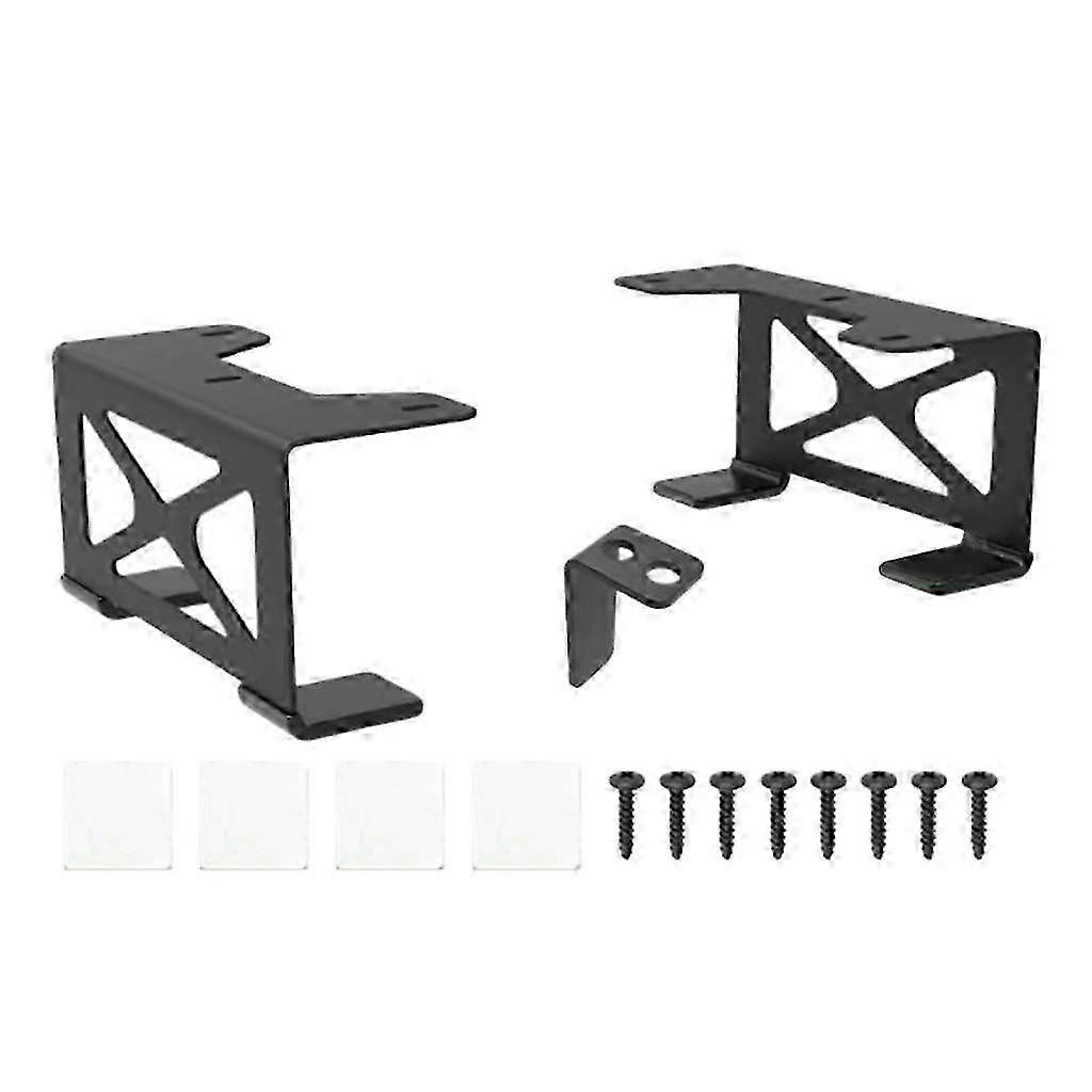 Under Desk Console Holder Black Ventilation Storage Shelf Sturdy Metal Stand