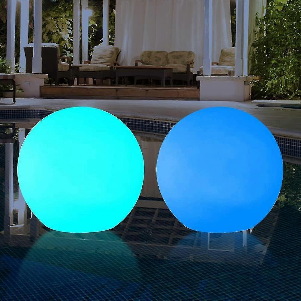 LED Spa Light, 2PC 40cm Floating Pool Light LED Waterproof IP67 Floating Lamp Sphere Floating Pool Light with Remote Control for Outdoor Party Garden