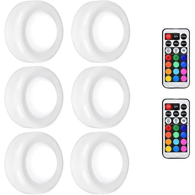 Barsinfi pol Remote Control Dimmable Battery Operated Cabinet Light Pack of 6