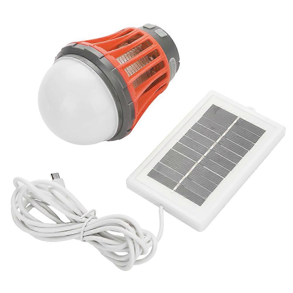 Solar Powered USB Rechargeable UV Lamp Light Mosquito Kill Buzz Fly Insect Bug Killer (Orange)