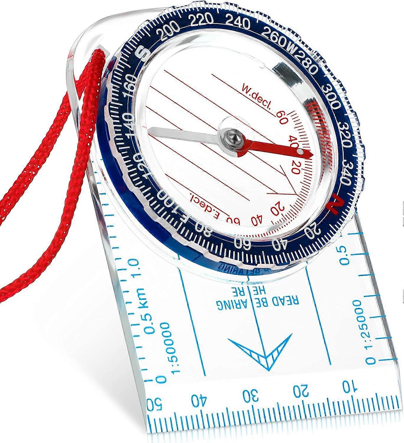 Boussole de navigation Boussole d’orientation Boussole de reconnaissance Boussole de randonnée avec déclinaison réglable pour la lecture de cartes Expédition, navigation, course d’orientation 