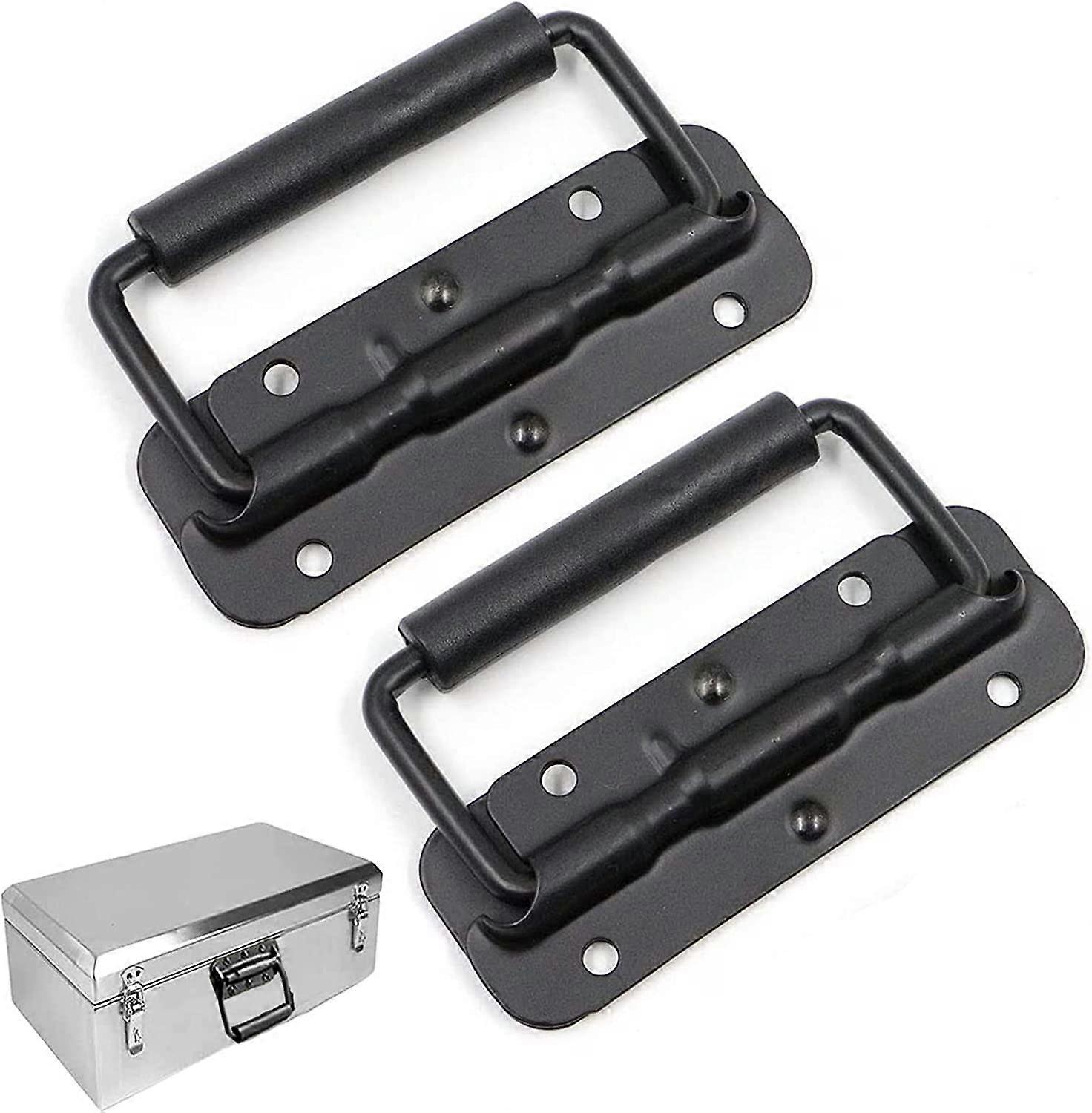 Spring Box Handle, 2 Piece Folding Handle, Flight Case Handle, Metal Folding Handle, Tool Box Spring Handle, Case Handle For Toolbox And Storage Box, 