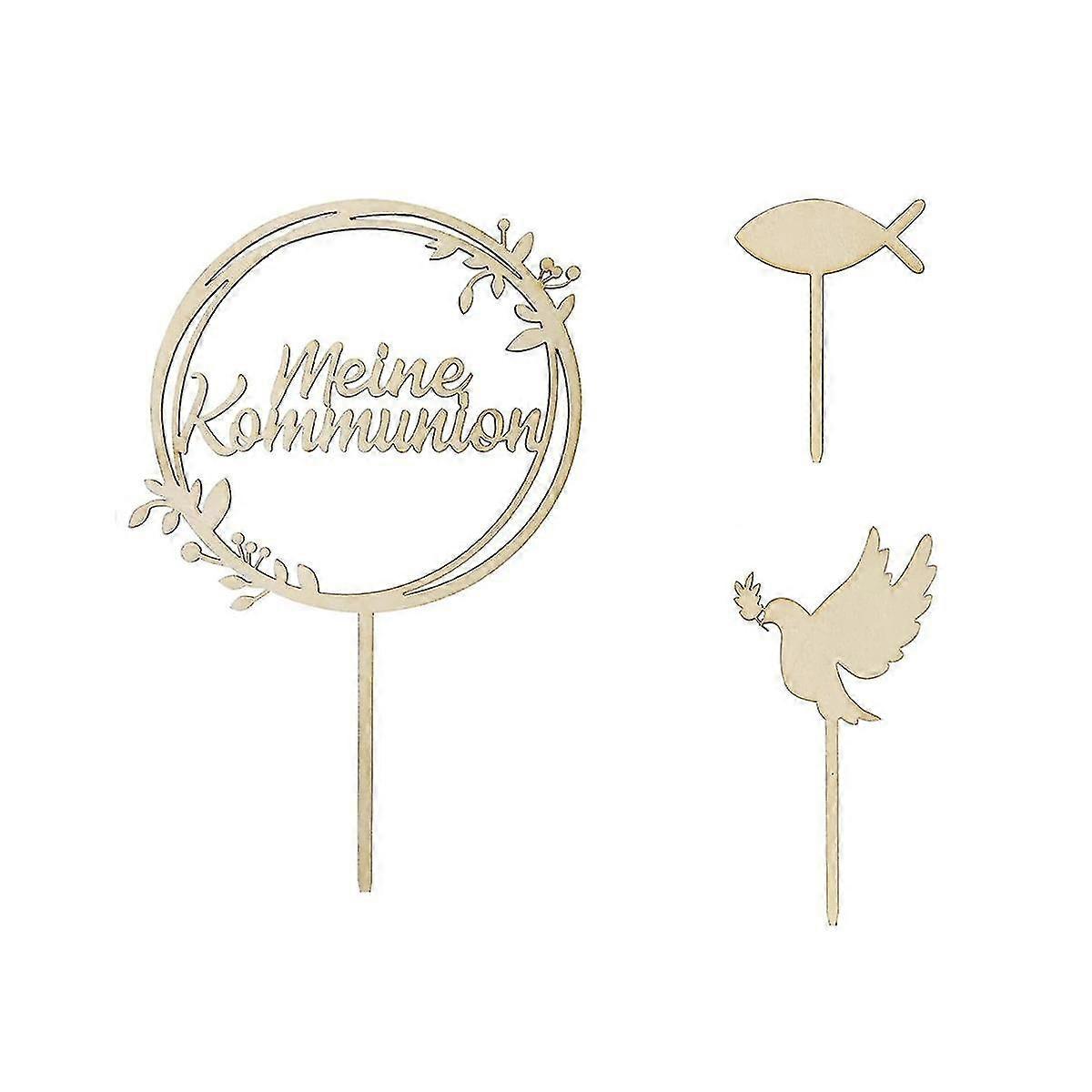 1 Pack Of 3 Cake Toppers, My Confirmation, Natural Wood Cake Toppers, Communion, Cupcake Decoration