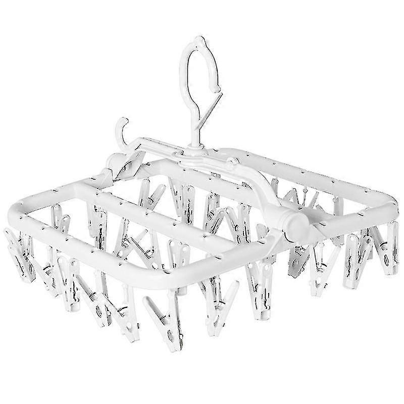 foldable clip hangers with32 drying clips, underwear hanger with clips
