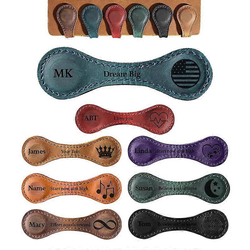 Leather Magnetic Bookmark, Personalized Leather Bookmark