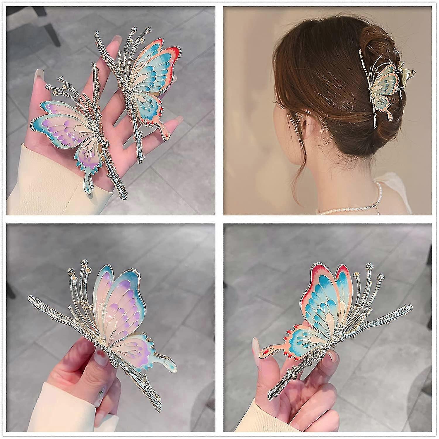 Mesmeriser Fermagli per capelli realistici a forma di farfalla, confezione da 10 – 5 fermagli per capelli