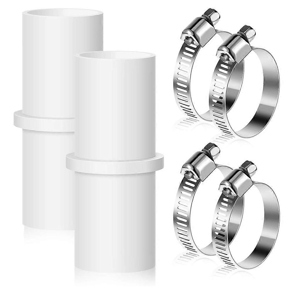 2 Pieces Washing Machine Drain Hose Connectors Washer Extension Adapter with 4 Pieces Drain Hose