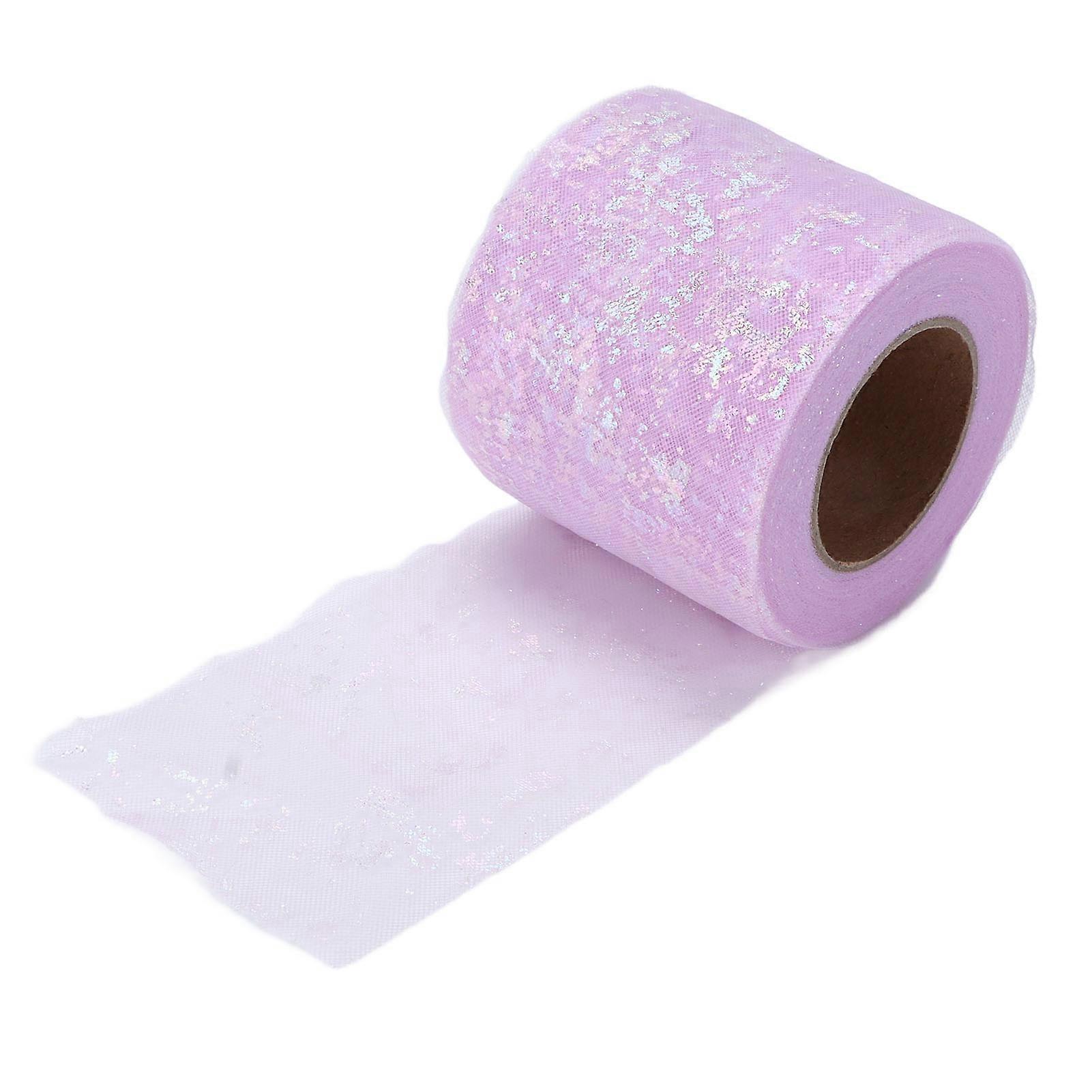 Tulle Fabric DIY Craft Abrasion Resistance Symphony Polyester Lightweight Portable Tulle Rolls 6cmLavender
