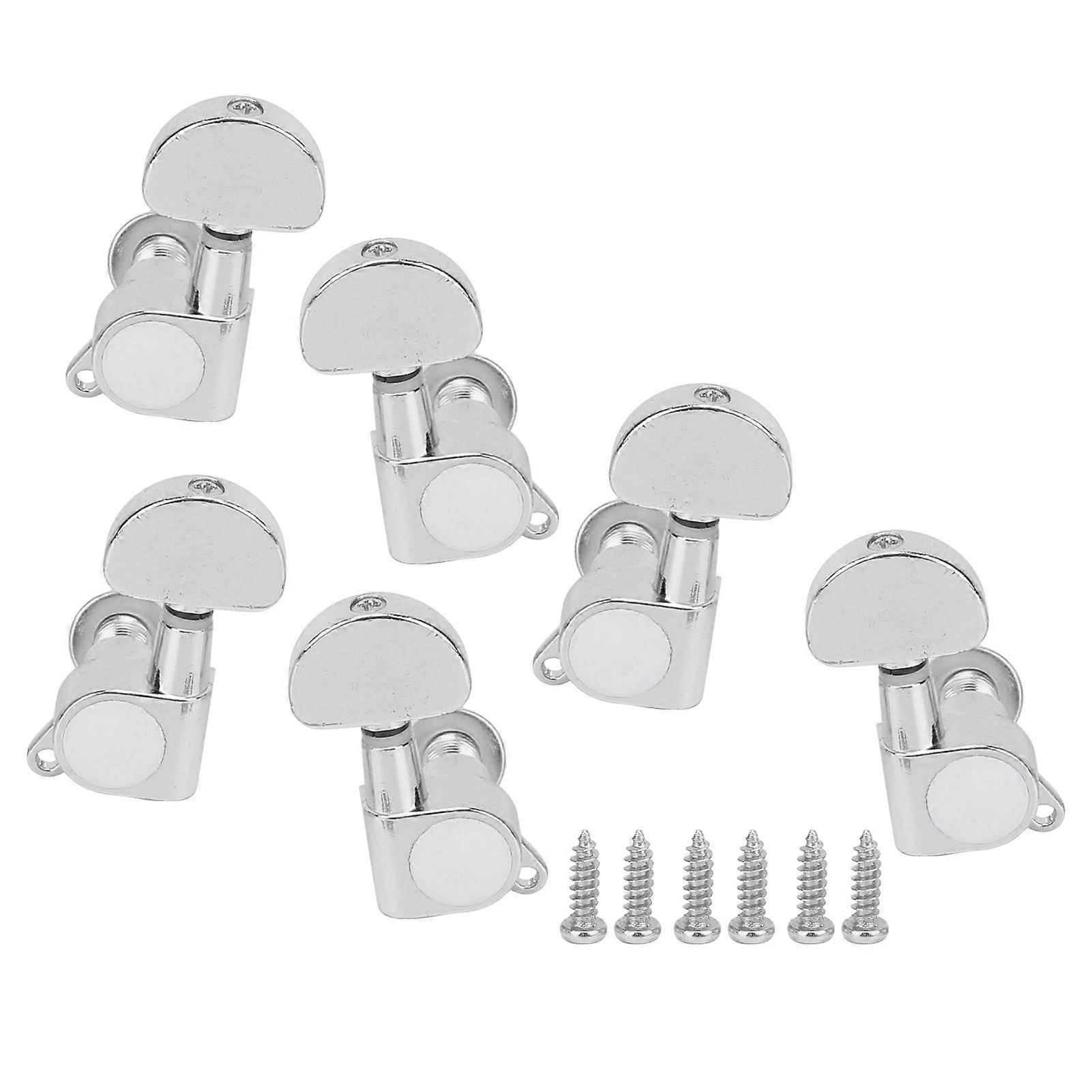 6Pcs Guitar String Tuning Peg Metal 3 Left 3 Right Sealed Tuner Key Machine Head Set KitSilver