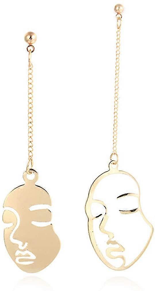 Funny Face Long Earrings Exaggerated Profile Face Line Stud Earrings