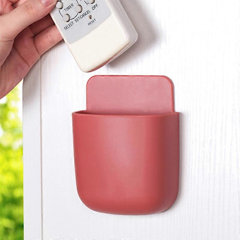 4 PCS Punching-free Wall Storage Pocket Self Adhesive Wall-mounted Remote Holder Space-saving