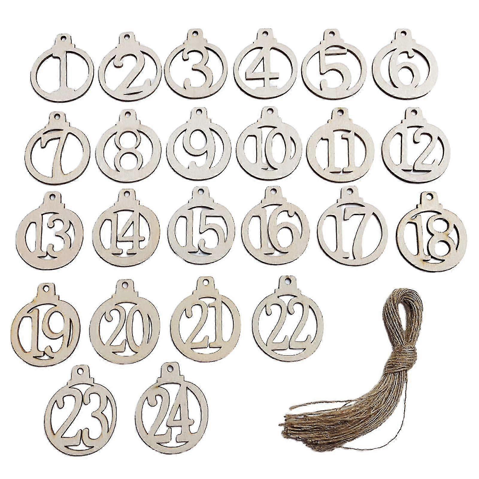 Advent Numbers Tags Countdown Tags Decoration Ty