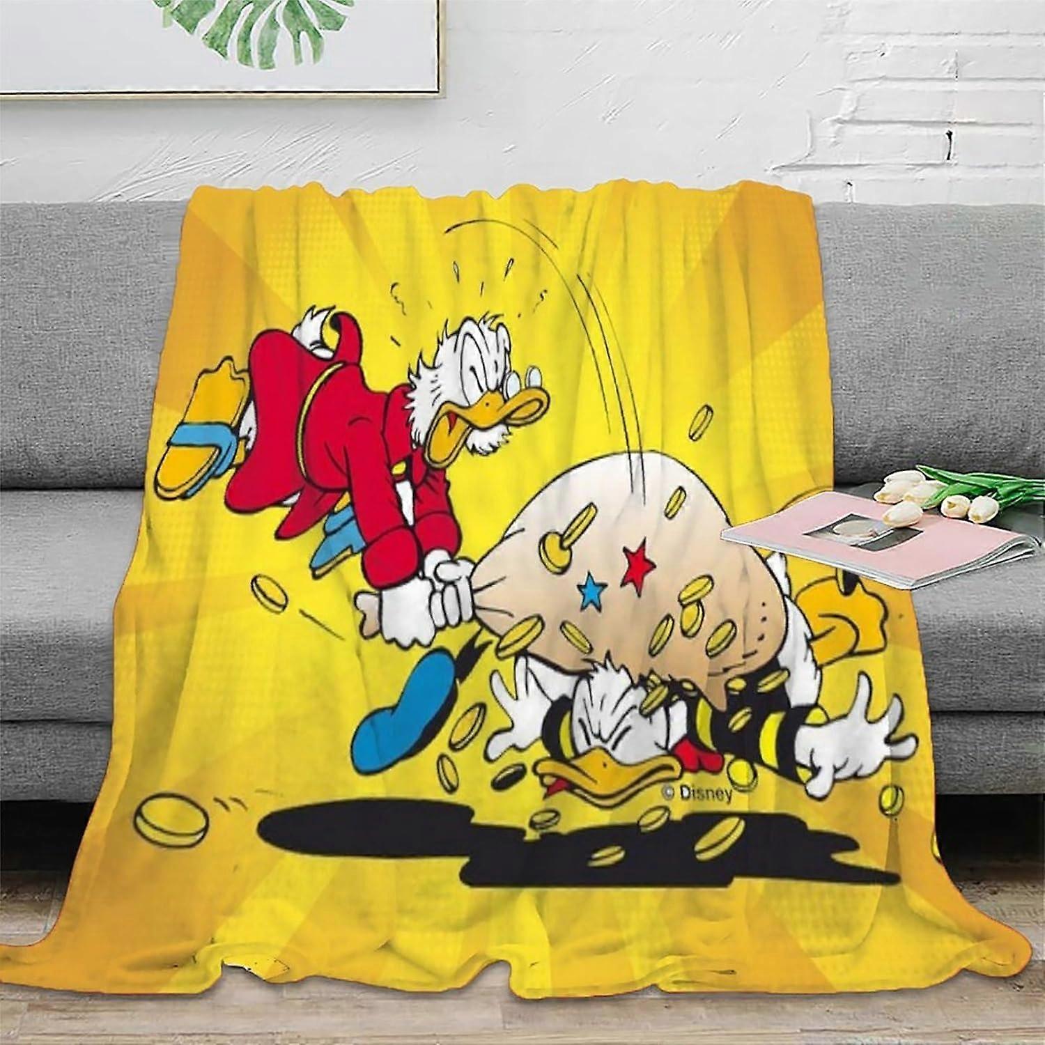 Házet deka 3D Donald Duck vzor Flanelová deka Super měkká plyšová flanelová fleecová deka Podzim/zima Deka na pohovku Rozkládací deka K-