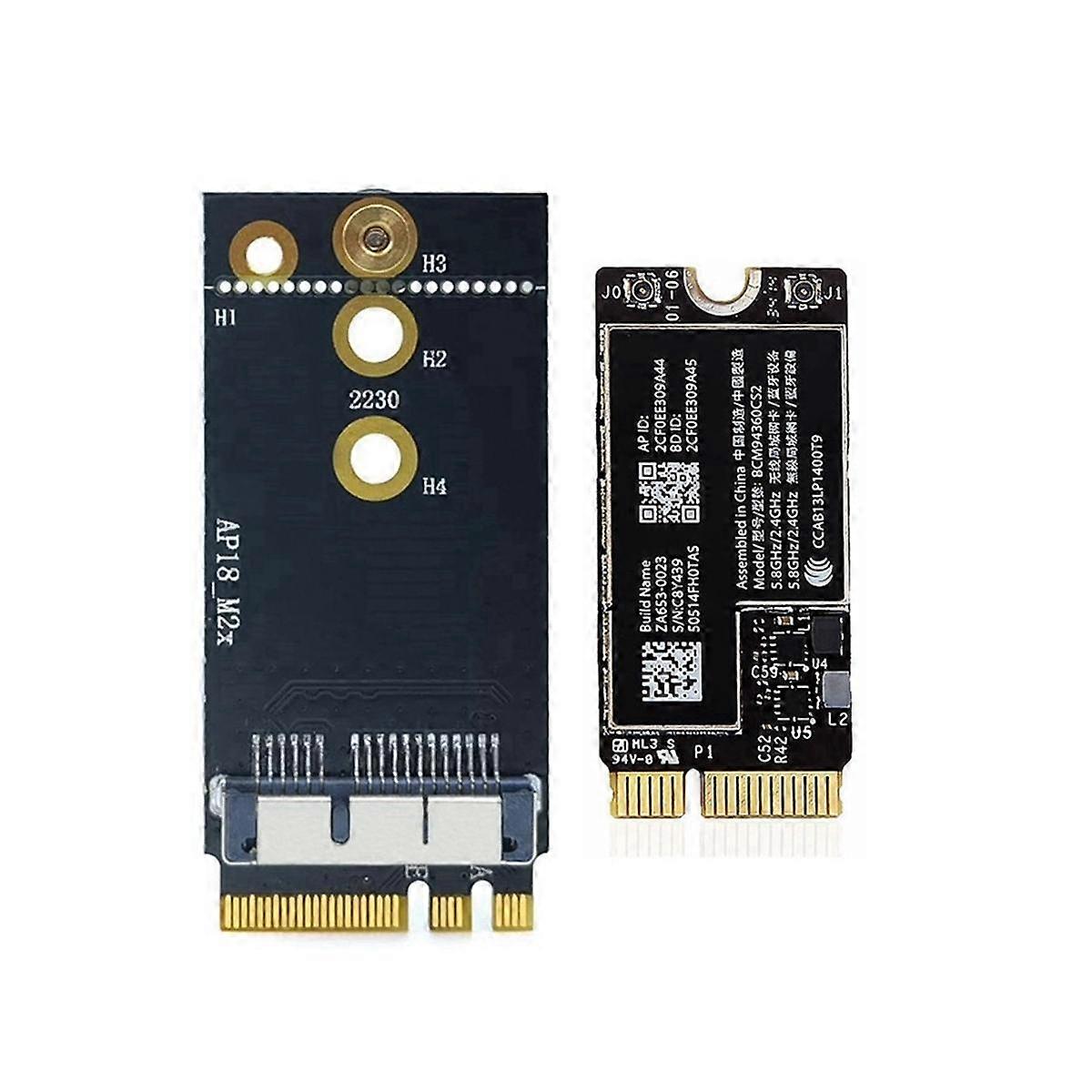 BCM94360CS2 Dual Band Wifi Card + NGFF M.2 Key A/E Adapter Card WIFI BT 4.0 802.11Ac Card for 11Inc
