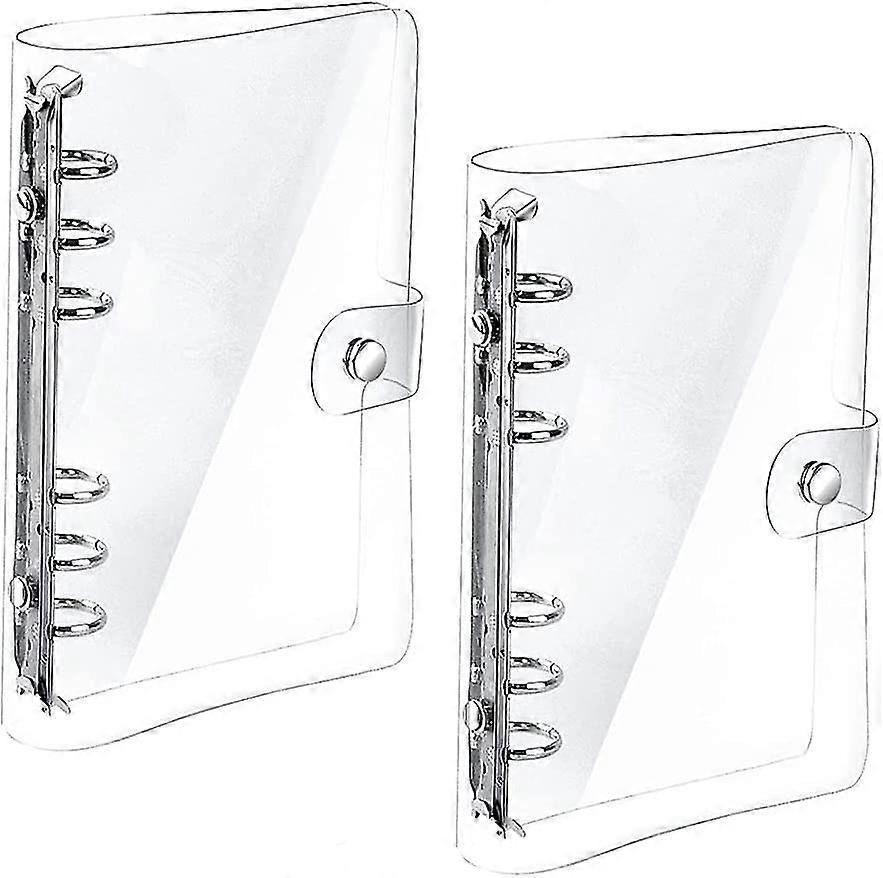 2 Pieces A5 Bindboard Cover,transparent Rings Binder, 6 Holes, Waterproof,diy Notebooks, Photo Album, Scrapbooking