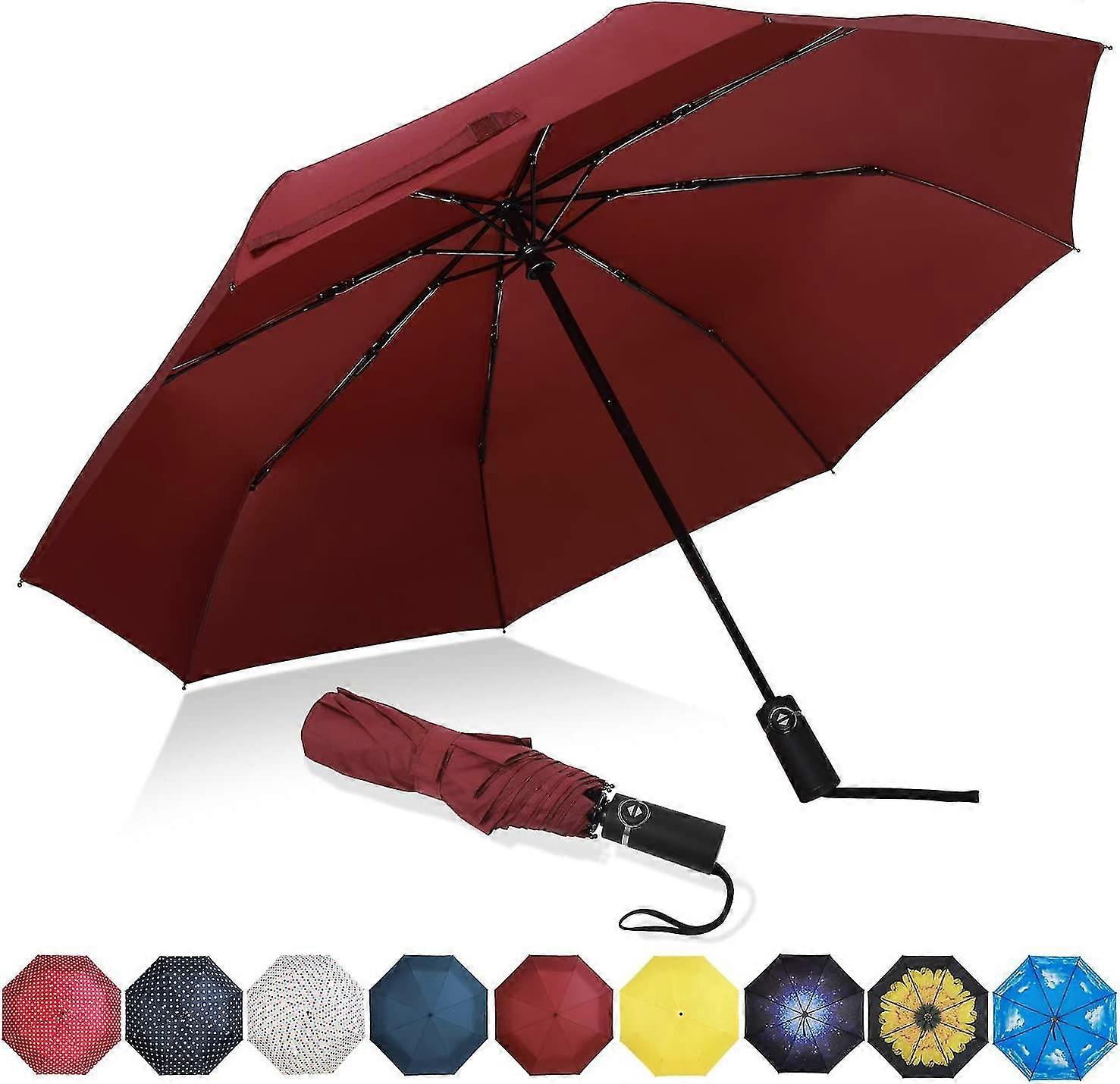 Eono Umbrella Folding Umbrella Compact Folding Umbrella, Windproof, Automatic Open-close, Teflon Coating, Reinforced Roof, Ergonomic Handle, Umbrella