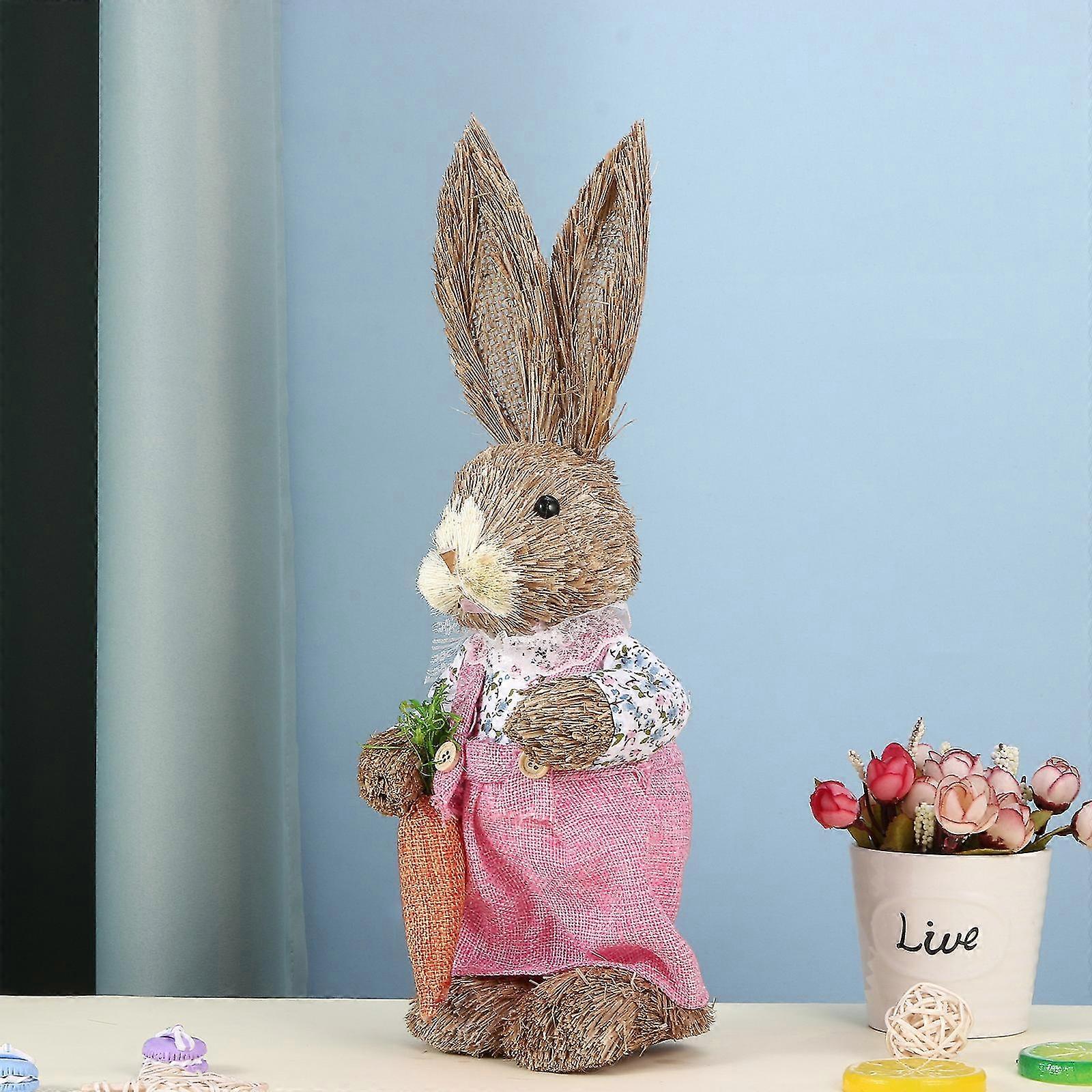 Easter Simulation Bunny Home Garden Bunny Decoration Creative Straw Bunny