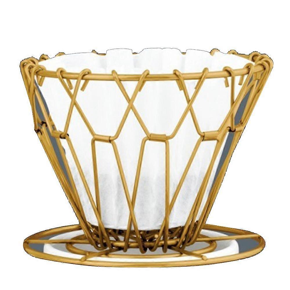 Foldable Portable Stainless Steel Hand Brewed Coffee Cone Filter Paper Holder Coffee Filter Paper H
