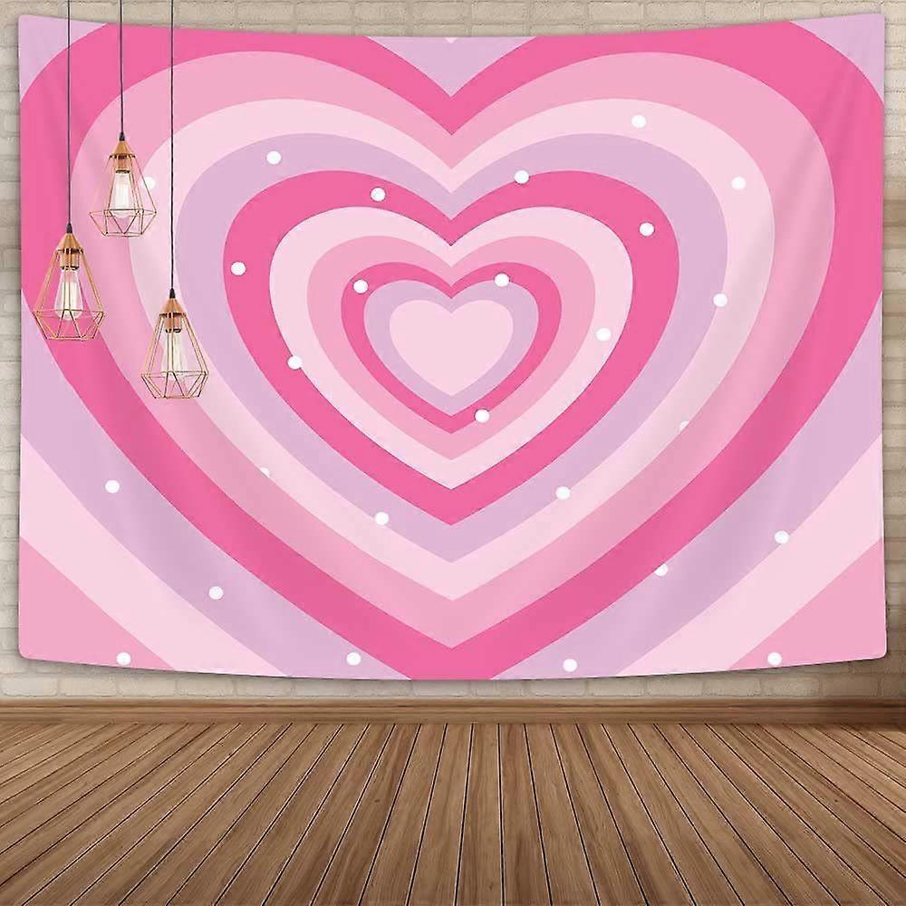 Hearts Pink Aesthetic Tapestry