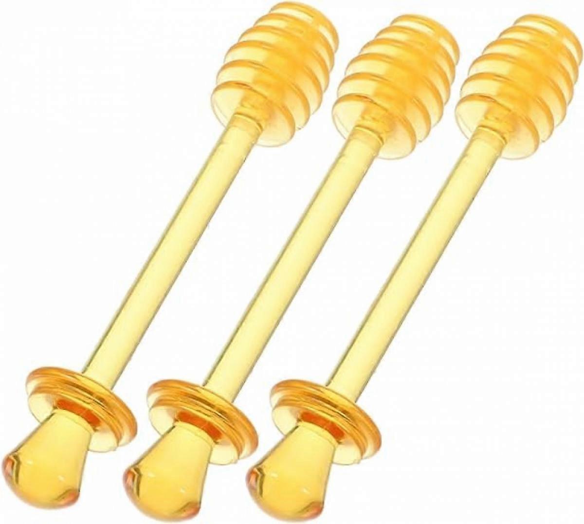 3pcs Plastic Honey Dipper Sticks Honeycomb Sticks Stirrer Stick Spoon Dipper Syrup Stirring Wand for Honey Pot Jar Dispense Drizzle Yellow 1