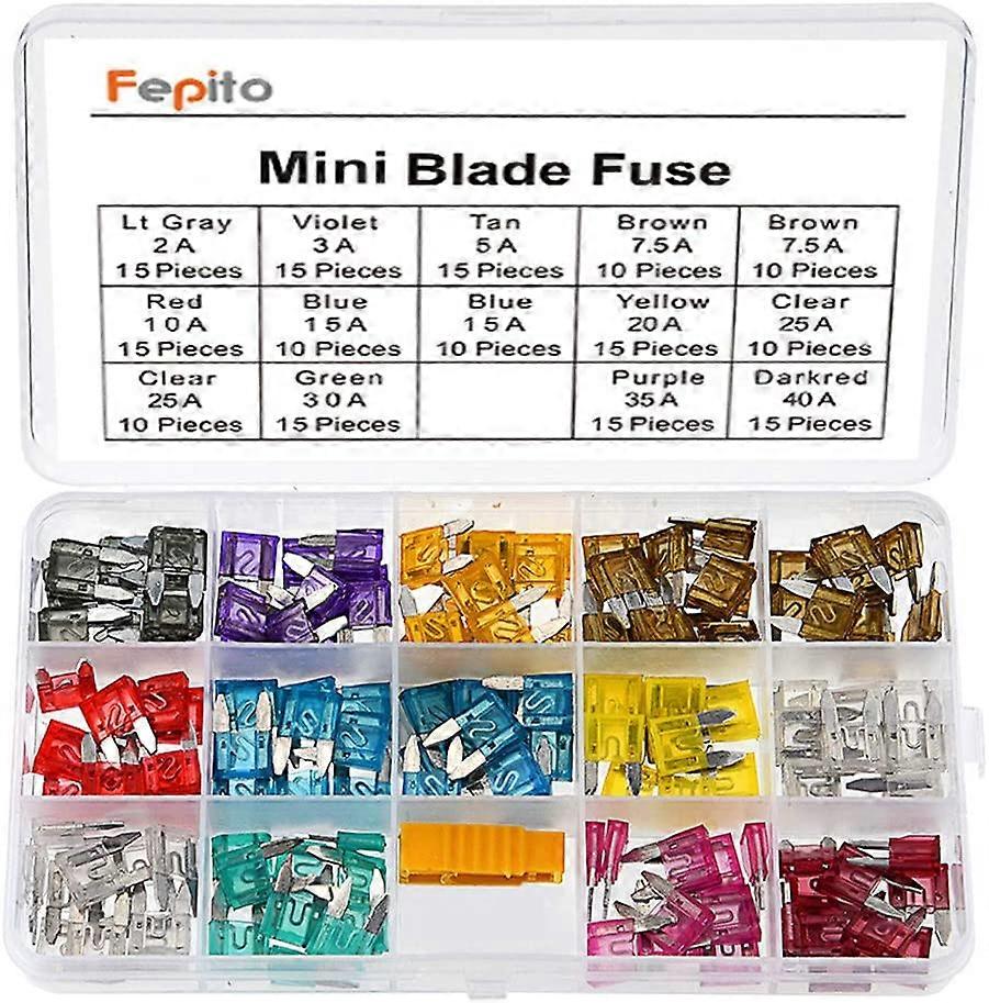 Blade Fuse Plug-in Assortment of 180 Fuses,w/1fuse puller,1storage box
