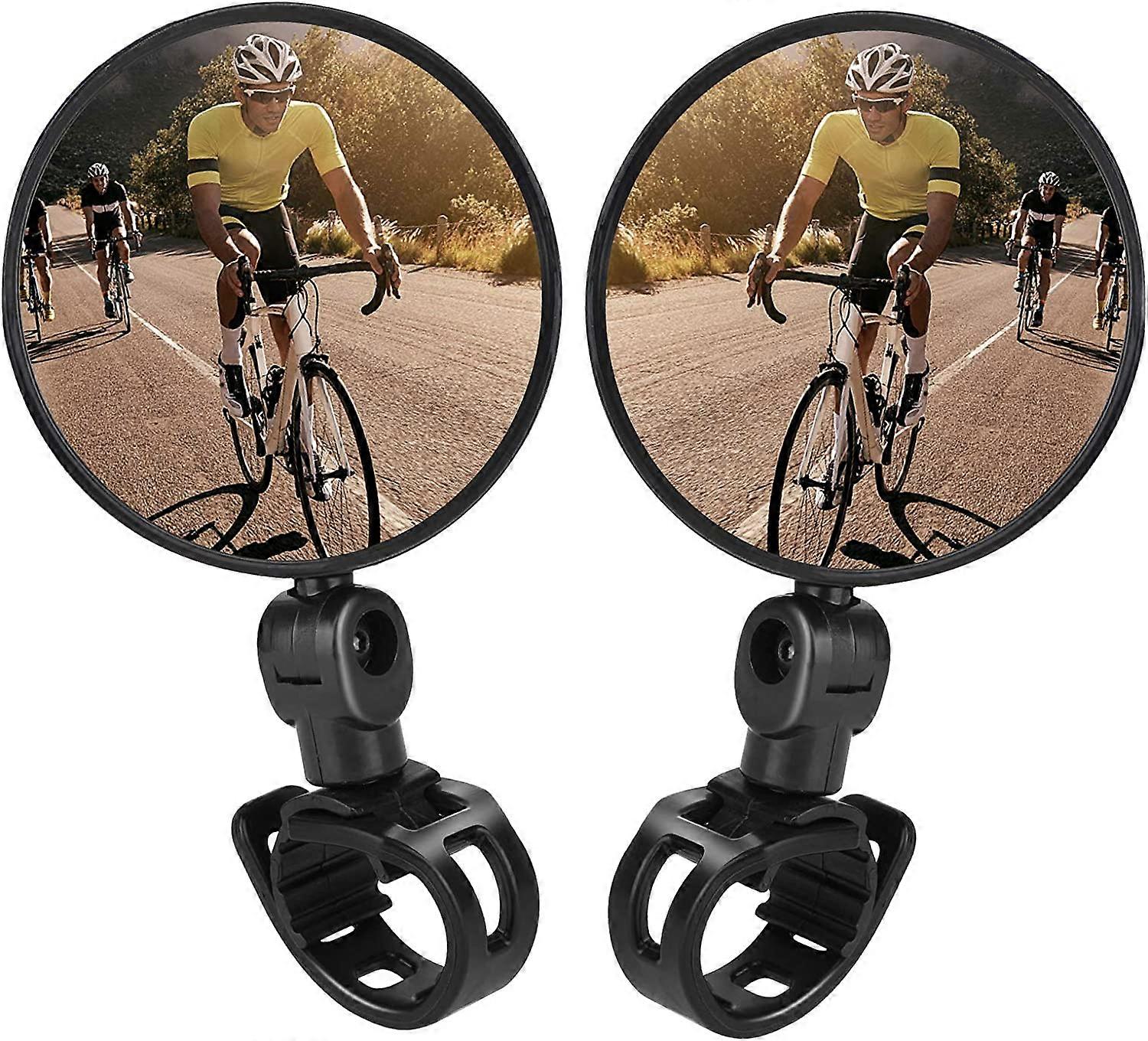 Bicycle rear-view mirror, 2 bicycle rear-view mirrors, adjustable rotary handle, plastic convex mirror