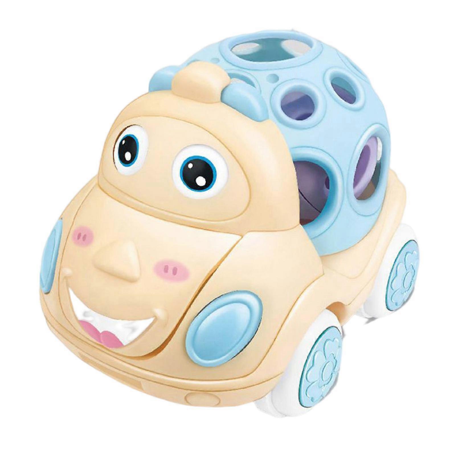 Boy Girl Cars Toy Cute Turtle/Truck/Crane Push-and-Go Car Rattles Cartoon Toy Soft Rattle Sensory Toy Preschool Learning Baby Shower Gift KAESI