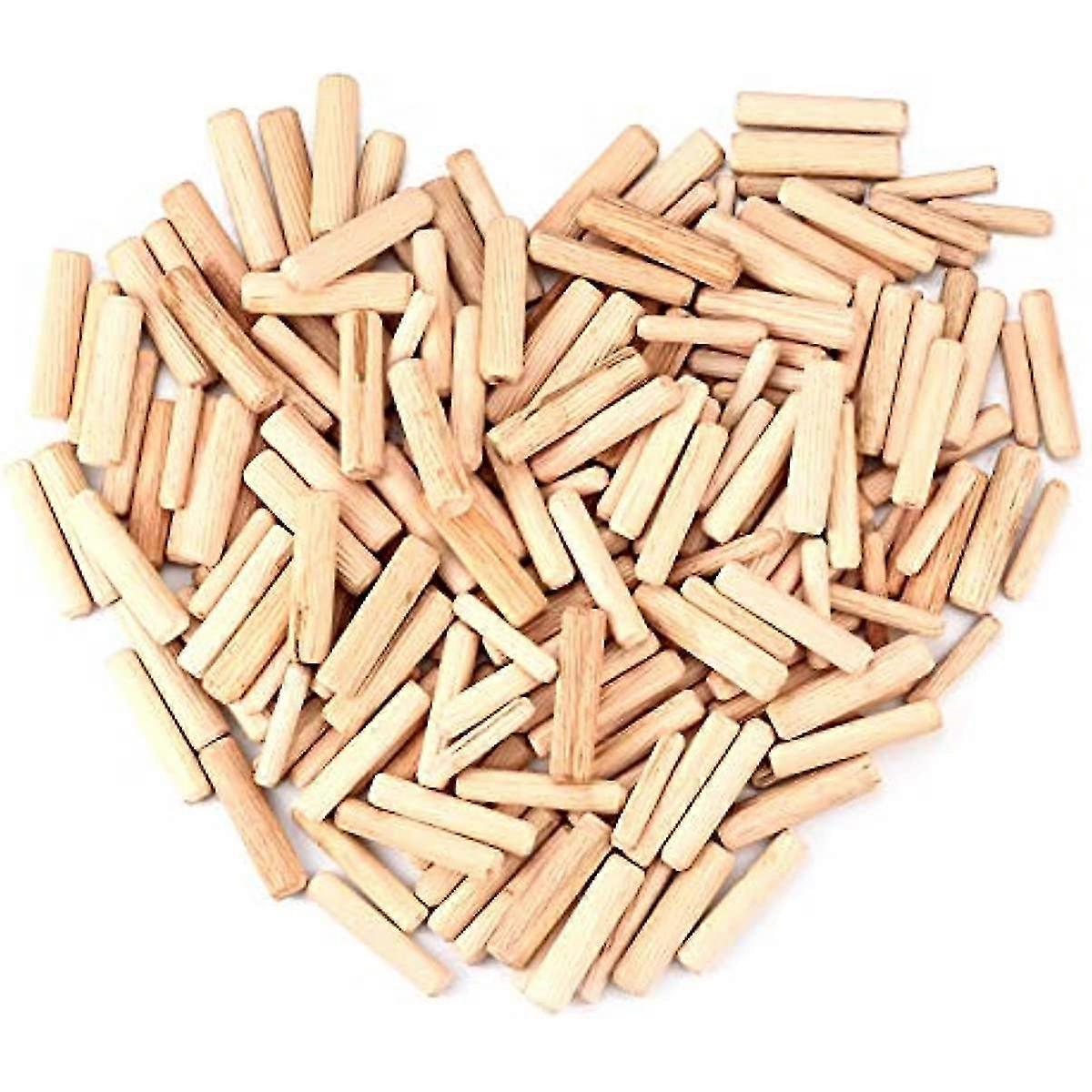300 Pcs Wooden Dowels Assorted M6 M8 M10 Wood Plugs Dowel Rods Woodwork Pins Tapered And Ribbed For Grooved Fluted Craft Diy Carpentry