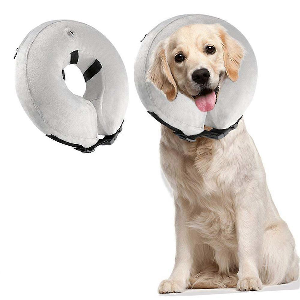 Large Inflatable Dog Cone Recovery Collar - Adjustable Protective Collar for Large Dogs and Cats