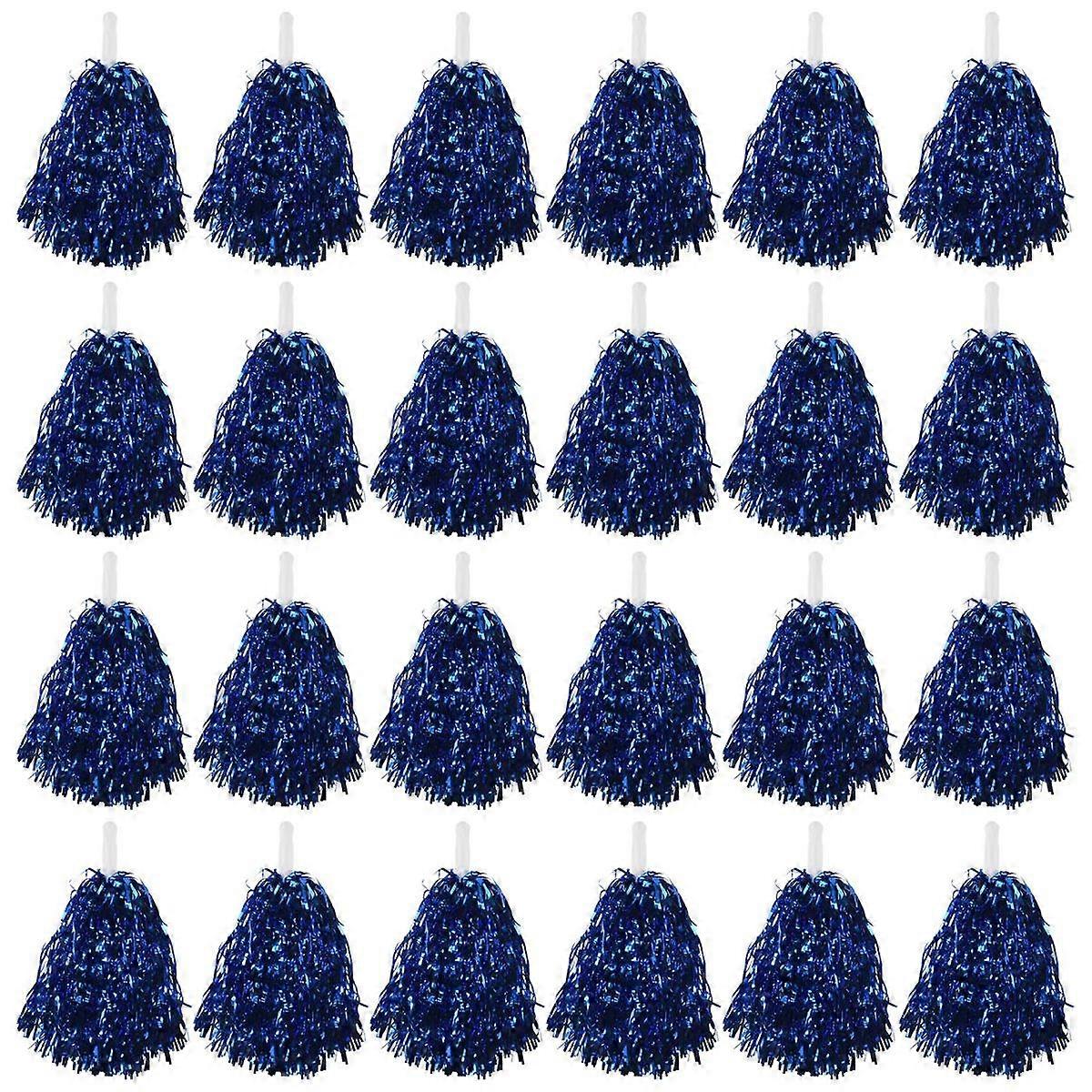24Pcs Cheerleading Pom Poms Metallic Foil Cheer Pom Poms with Plastic Handle for Adults Kids Cheerl