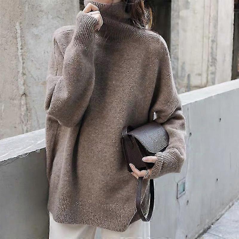 Elegant turtleneck cașmir pulover femei toamna iarna cald moale tricotat pulovere coreean solid supradimensionat pulovere de bază pulover de înaltă calitate înaltă qua