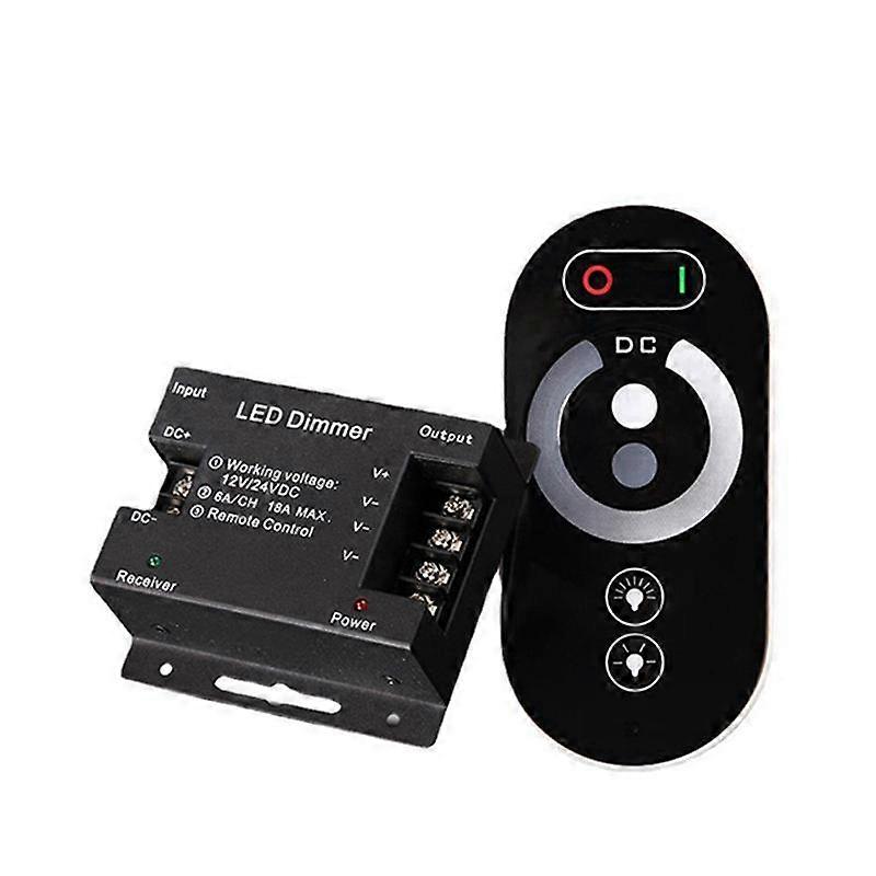 Portable LED Touch Dimming Controller 6 Keys RF Wireless Remote Control LED Monochrome Strip Light Dimmer 12-24V 18A