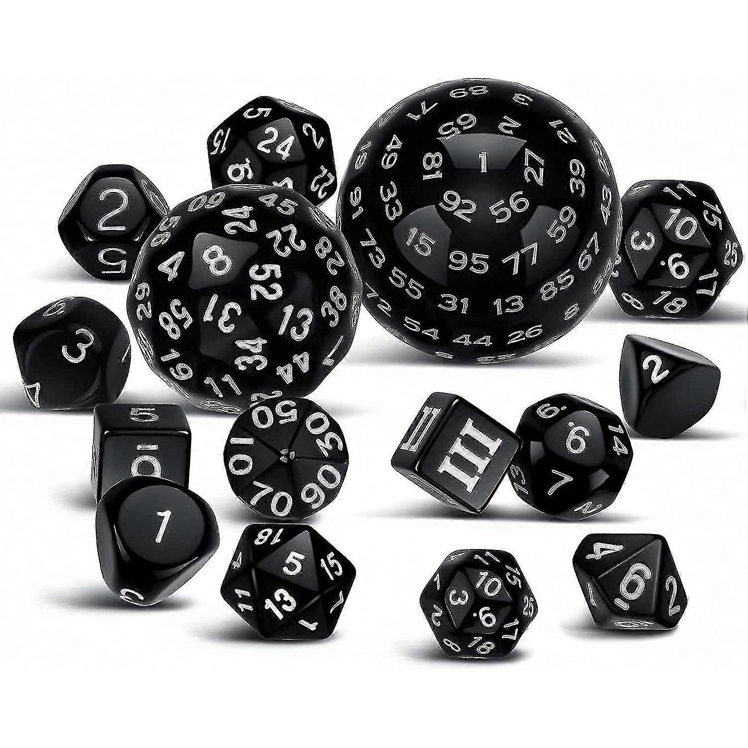 15pieces Complete Polyhedral Dnd Dice Set D3-D100 Spherical Rpg Dice Set, 100 Sides Dice Set pour Rol