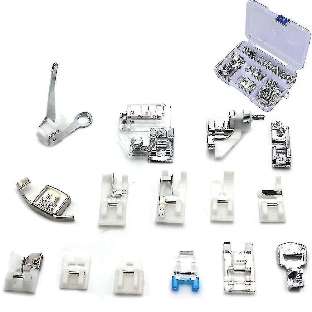 Ompelujalkasarja, jossa on 11 ompelujalkaa lisävarustetta Overlock Jalka