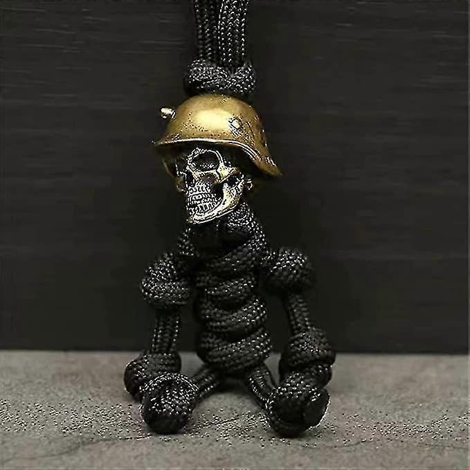 Kranie nøglering Skelet Skelet Soldat Paracord Nøglering Kreativt skelet Soldat nøglering Bagagemærke