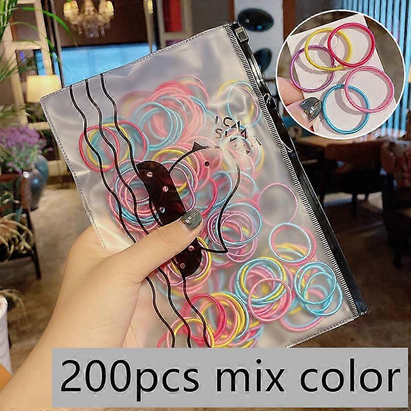 200/500pcs/Bag Girls Cute Colorful Elastic Hair Bands Ponytail Holder Children Rubber Band Kids Hair Baby Accessories Free Ship