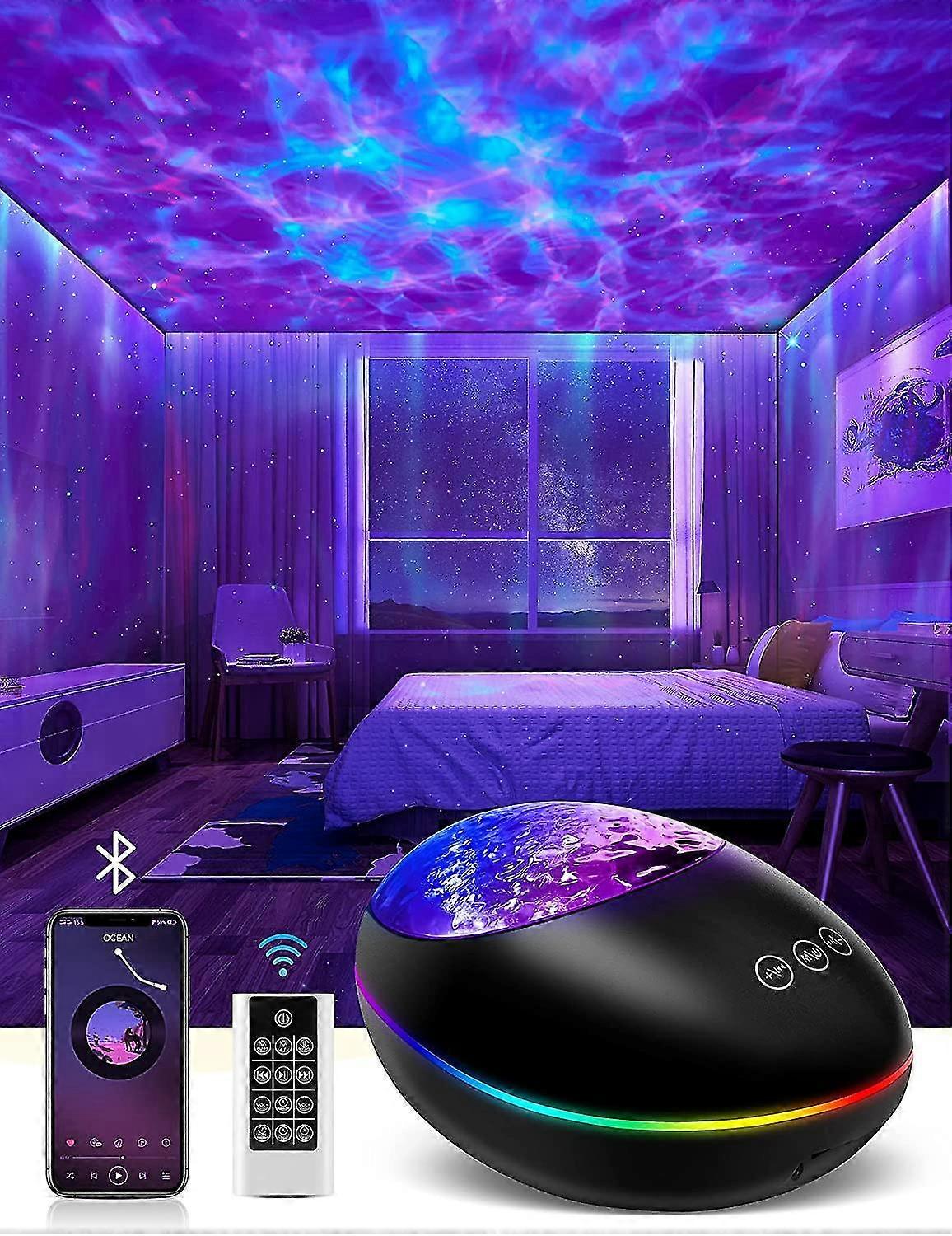 Galaxy Projector, Skylight Ocean Wave Galaxy Light For Adults Kids Bedroom, Star Projector Night Light With White Noise, Timer, Bluetooth Speaker, Coo