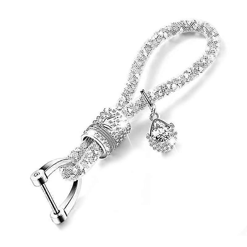 Glitter Key Fob Rhinestones Keychain Strap With Charms Car Key Decorations