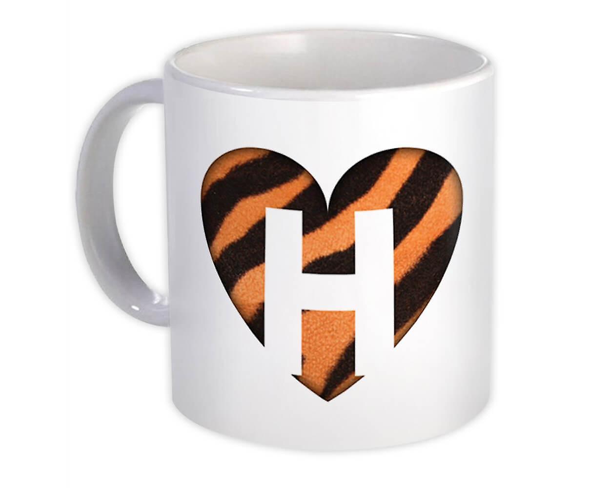 Gift Mug: Monogram Letter H Tiger
