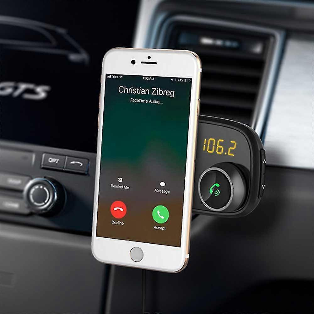 Quick 3.0 Car Charger With Bluetooth Fm Radio Transmitter Car Kit