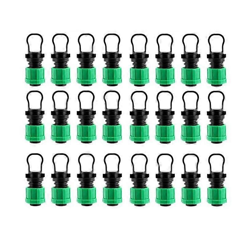 24Pcs Tuyau D’irrigation Goutte À Goutte Bouchon Bouchon 1/2 Pouce Raccord Universel Capuchon D’extrémité, pour Avec Arroseur De Tube Goutte À Goutte 16mm